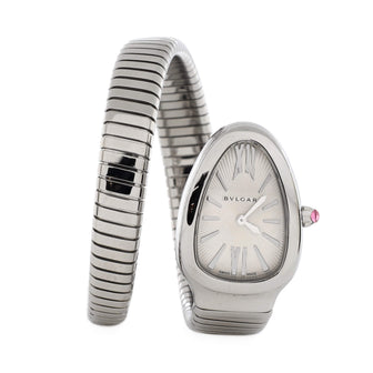 Bvlgari Serpenti Tubogas Single Spiral Quartz Watch Stainless Steel 23
