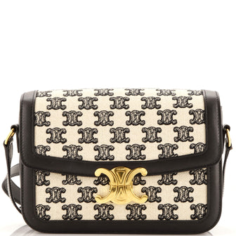 Celine Triomphe Shoulder Bag Triomphe Canvas Medium
