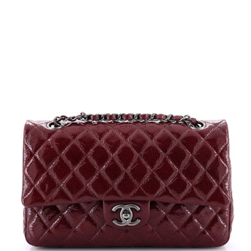 Chanel Classic Double Flap Bag Quilted Crinkled Patent Medium