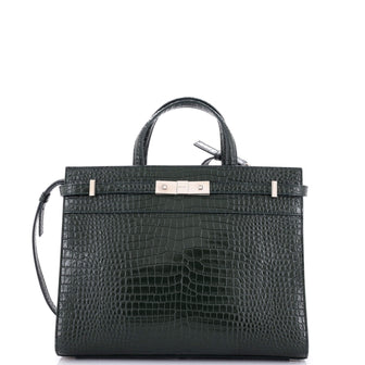 Saint Laurent Manhattan Tote Crocodile Embossed Leather Small