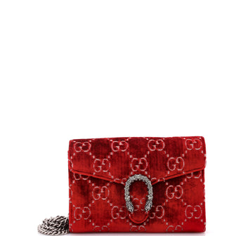 Gucci Dionysus Chain Wallet GG Velvet Small