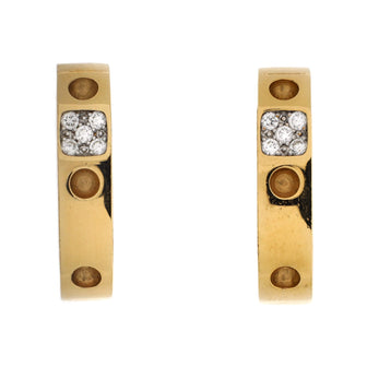 Roberto Coin Pois Moi Hoop Earrings 18K Yellow Gold with Diamonds