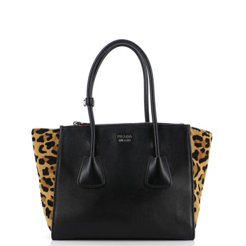 Prada Twin Pocket Tote Glace Calf with Cavallino Calf Hair Small