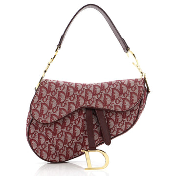 Christian Dior Vintage Saddle Bag Diorissimo Canvas Medium