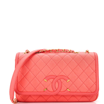 Chanel Filigree Flap Bag Quilted Caviar Medium