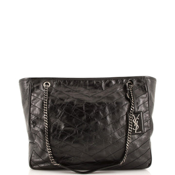 Saint Laurent Niki Zip Shopping Tote Matelasse Chevron Leather Large