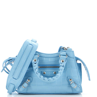 Balenciaga Neo Classic City Bag Crocodile Embossed Leather Nano