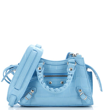 Balenciaga Neo Classic City Bag Crocodile Embossed Leather Nano