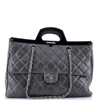 Chanel CC Delivery Tote Quilted Glazed Calfskin Large