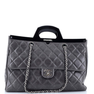 Chanel CC Delivery Tote Quilted Glazed Calfskin Large