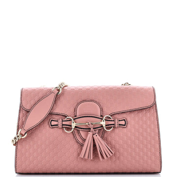 Gucci Emily Chain Flap Bag Microguccissima Leather Medium