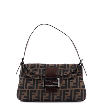 Fendi Double Flap Bag Zucchino Canvas Medium