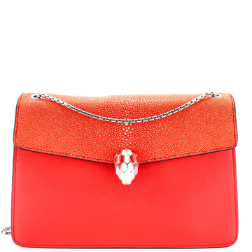 Bvlgari Serpenti Forever Shoulder Bag Leather and Stingray Medium