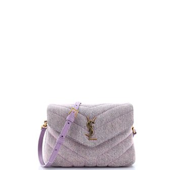 Saint Laurent Loulou Shoulder Bag Matelasse Chevron Denim Toy