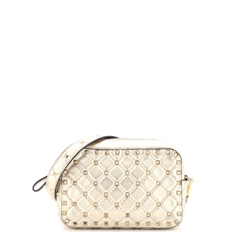 Valentino Garavani Rockstud Spike Camera Crossbody Bag Quilted Leather Small