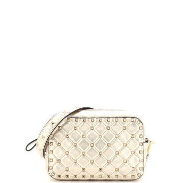 Valentino Garavani Rockstud Spike Camera Crossbody Bag Quilted Leather Small