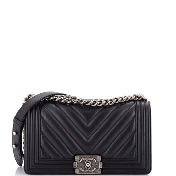 Chanel Boy Flap Bag Chevron Lambskin Old Medium