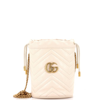 Gucci GG Marmont Bucket Bag Matelasse Leather Mini
