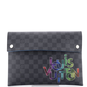 Louis Vuitton Pochette Alpha Triple Limited Edition Interlinked Logo Damier Graphite