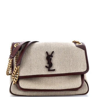 Saint Laurent Niki Chain Flap Bag Canvas Medium