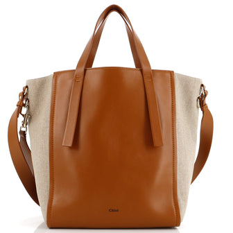 Chloe Sense Tote Leather and Canvas Medium
