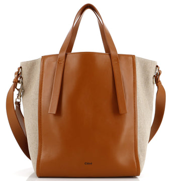 Chloe Sense Tote Leather and Canvas Medium