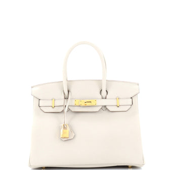 Hermes Birkin Handbag Light Togo with Gold Hardware 30