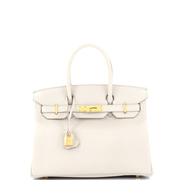 Hermes Birkin Handbag Light Togo with Gold Hardware 30