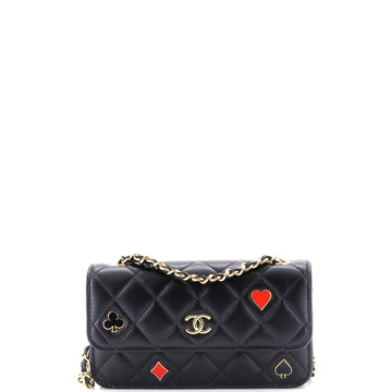 Chanel Coco Casino Flap Phone Holder with Chain Quilted Lambskin