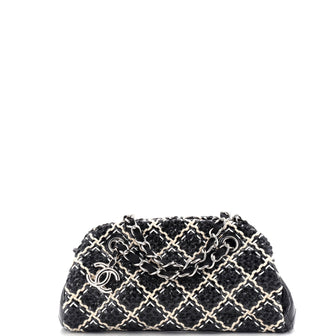 Chanel Just Mademoiselle Bag Woven Stitch Patent Small