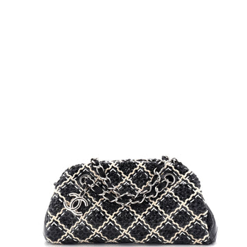 Chanel Just Mademoiselle Bag Woven Stitch Patent Small