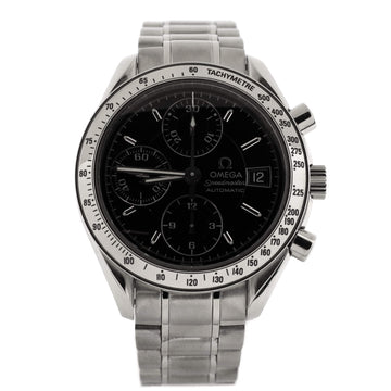 Omega Speedmaster Date Chronograph Automatic Watch Stainless Steel and Leather 39