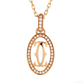 Cartier Double C de Cartier Pendant Necklace 18K Rose Gold and Diamonds