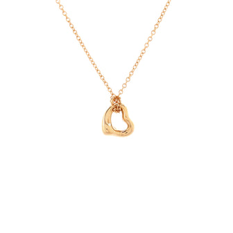 Tiffany & Co. Elsa Peretti Open Heart Pendant Necklace 18K Rose Gold 7mm
