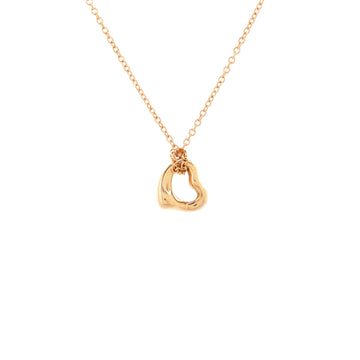 Tiffany & Co. Elsa Peretti Open Heart Pendant Necklace 18K Rose Gold 7mm