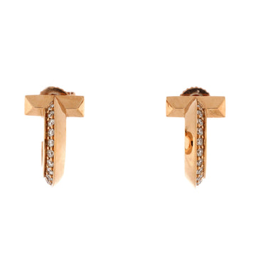 T1 Hoop Earrings 18K Rose Gold with Diamonds Extra Small