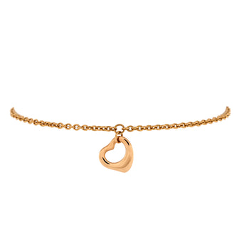 Tiffany & Co. Elsa Peretti Open Heart Charm Bracelet 18K Rose Gold
