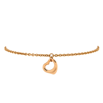 Tiffany & Co. Elsa Peretti Open Heart Charm Bracelet 18K Rose Gold