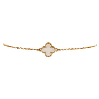 Van Cleef & Arpels Sweet Alhambra Bracelet 18K Yellow Gold and Mother of Pearl