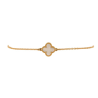 Van Cleef & Arpels Sweet Alhambra Bracelet 18K Yellow Gold and Mother of Pearl