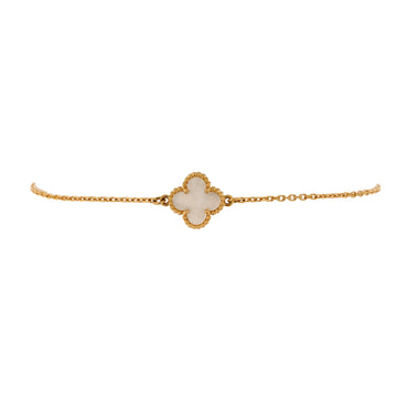 Van Cleef & Arpels Sweet Alhambra Bracelet 18K Yellow Gold and Mother of Pearl