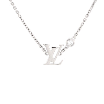 Louis Vuitton Idylle Blossom LV Pendant Necklace 18K White Gold with Diamond