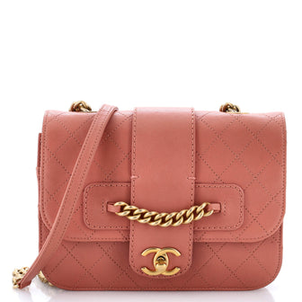 Chanel Front Chain Flap Bag Quilted Sheepskin Medium