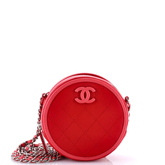 Chanel Color Pop Round Clutch with Chain Quilted Lambskin