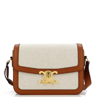 Celine Triomphe Shoulder Bag Canvas with Leather Medium