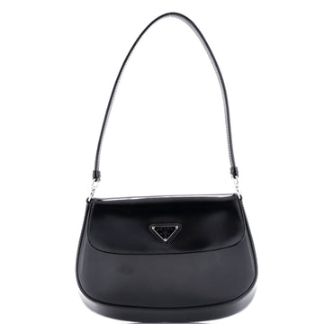 Prada Cleo Flap Shoulder Bag Spazzolato Leather Small