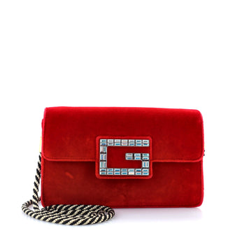 Gucci G Broadway Shoulder Bag Velvet with Crystals Small