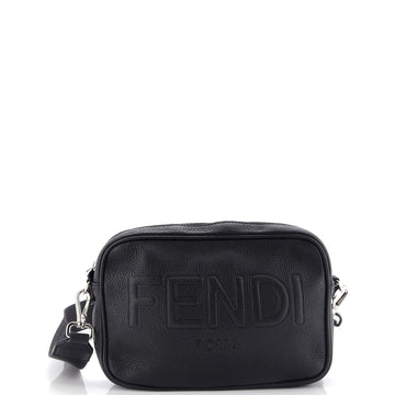 Fendi Logo Camera Bag Embossed Leather