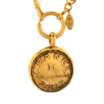 Chanel Vintage 31 Rue Cambon Medallion Pendant Necklace Metal