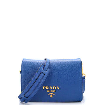 Prada Dual Strap Flap Crossbody Bag Vitello Daino Small